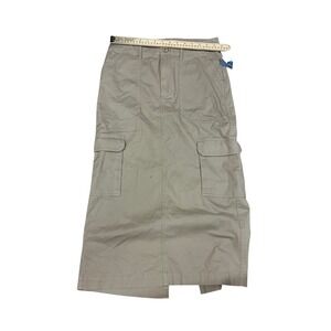 Universal Thread Cargo Skirt Utility Pockets Khaki Casual Midi Size 4